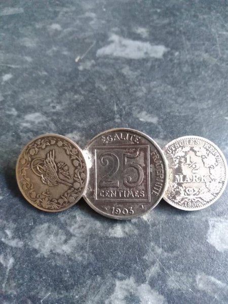 ANTIQUE FRENCH COIN BROACH Carousel 1