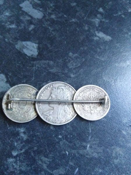 ANTIQUE FRENCH COIN BROACH Carousel 5