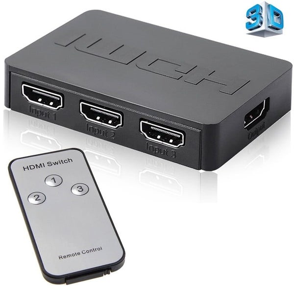Splitter 3 Port Hub Box Auto Switch 3 in 1 Out Switcher 1080p HD with Remote Carousel 1