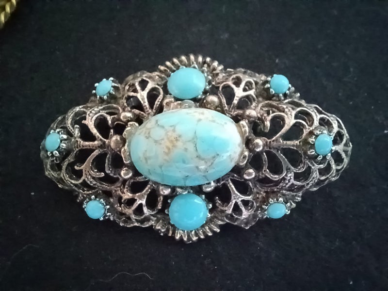 Vintage Brooches - Cameo, Limoges, Turquoise Carousel 5