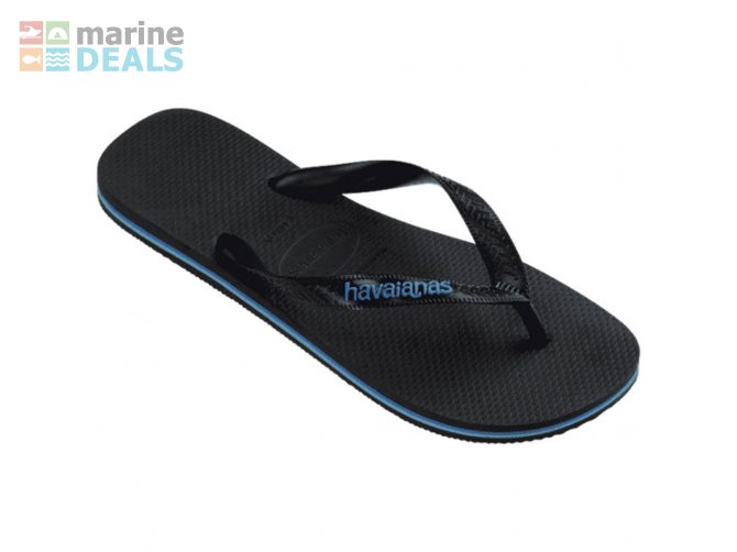 Havaianas Logo Filete Jandals Black/Blue Mens US1… Carousel 2
