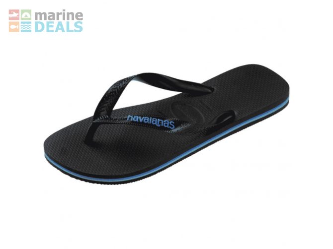 Havaianas Logo Filete Jandals Black/Blue Mens US1… Carousel 4