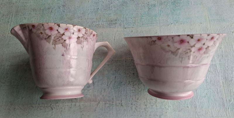 Vintage Pretty Pink Paragon Creamer and Sugar Bowl