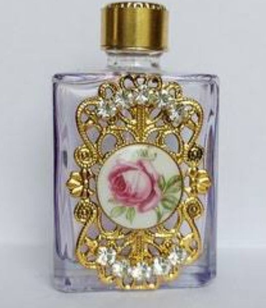 $1RES OPULENCE PORCELAIN ROSE PURPLE PERFUME BOTTLE Carousel 2