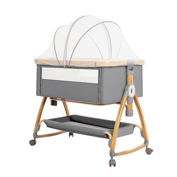 PlayPals 3-in-1 Baby Cot Crib Bed Bassinet Bedside Sleeper Portable Foldable Carousel 1