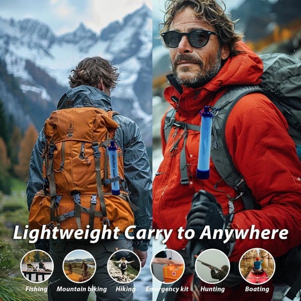 1 Pack Personal Water Filter Straw,Portable Outdoor Emergency Survival Gear f Carousel 6