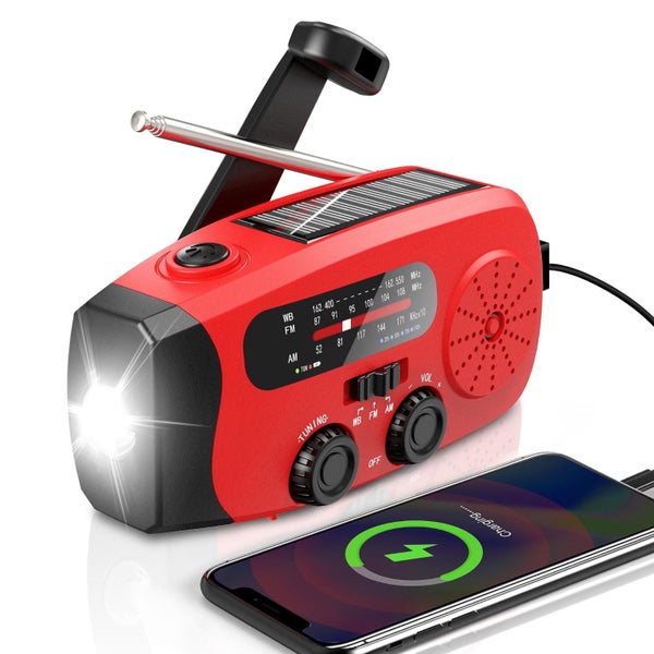 Solar Hand Crank Emergency Radio, Portable NOAA Weather Radio with AM/FM/WB, Carousel 1