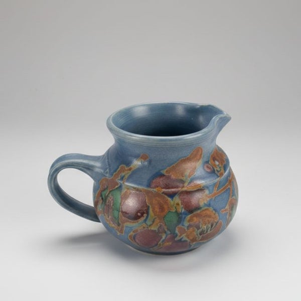 Sue Hardie Mount Yule Pottery Blue Floral Jug signed Carousel 1