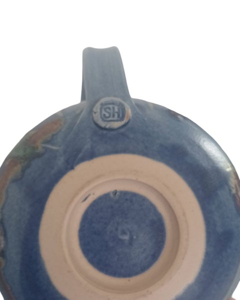 Sue Hardie Mount Yule Pottery Blue Floral Jug signed Carousel 3