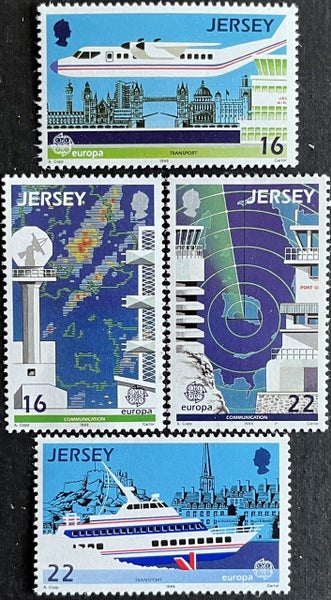 Jersey 1988 Europa -Transport & Communications - Set of 4 stamps MNH CAT$4. Carousel 1