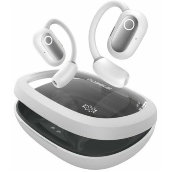 Baseus Eli Fit Open-Ear True Wireless Sports Earbuds - Moon White IPX4 sweat & Carousel 2