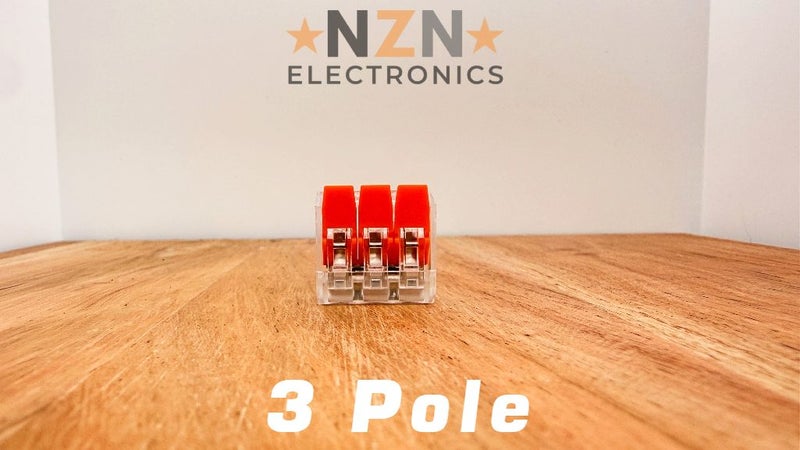Wire Connectors 3-Pole Lever Terminal – 5 Pack – WAGO-Style Quick Splice 32A Carousel 1