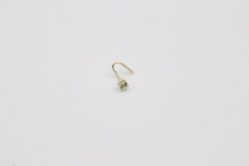 9ct Gold Genuine Peridot Nose Stud 2mm Carousel 1