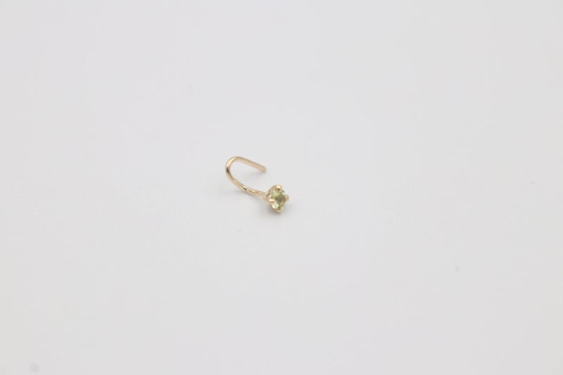 9ct Gold Genuine Peridot Nose Stud 2mm Carousel 5