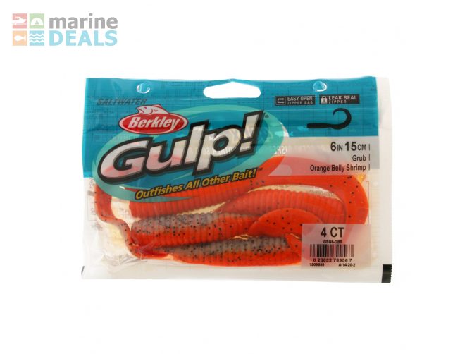 Berkley Gulp Grub Softbait 15cm Orange B Shrimp Carousel 2