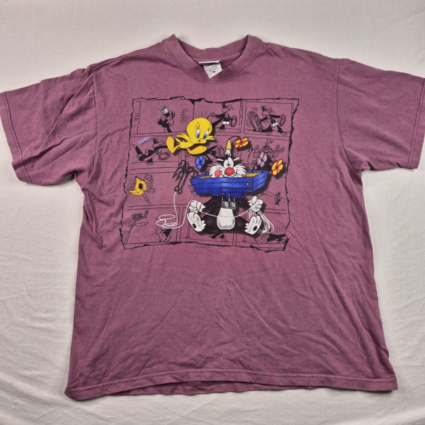 Looney Tunes Acme Graphic T-Shirt Mens Size XL Tweety Bird Cartoon Vintage Top Carousel 1