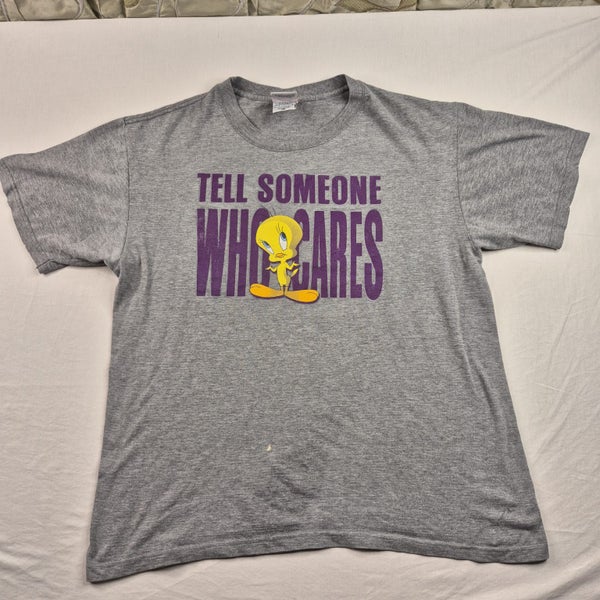 Looney Tunes Tweety Bird Tell Someone Who Cares Graphic T-Shirt Vintage Mens XL Carousel 1
