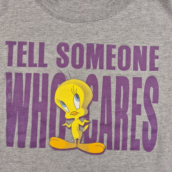 Looney Tunes Tweety Bird Tell Someone Who Cares Graphic T-Shirt Vintage Mens XL Carousel 2