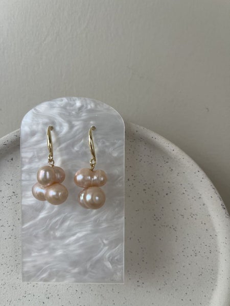 Genuine pearl earrings unique design purely handmade Carousel 9