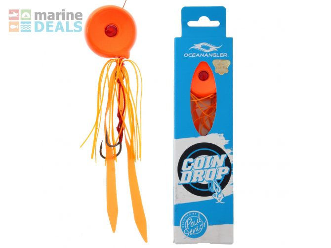 Ocean Angler Coin Drop Lure 80g Pure Orange Carousel 1