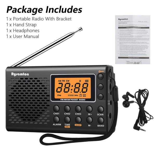 Small AM/FM/SM Radio with Great Reception, Battery Operated Radio with Big Sp Carousel 9