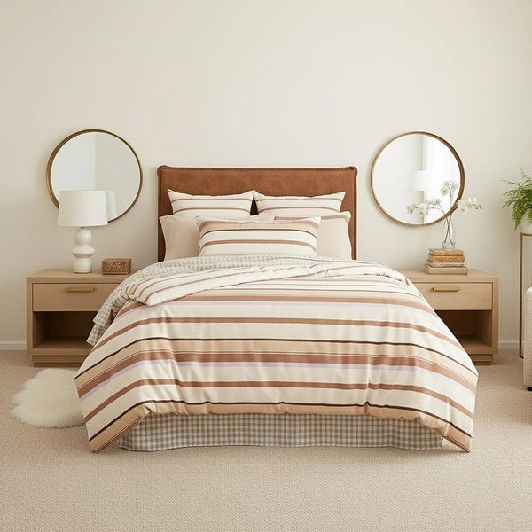 William Stripe Cotton Slub Reversible Duvet Cover Set by Renee Taylor Carousel 1