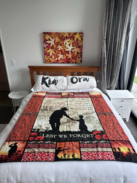 Anzac Tribute Quilt – Handmade | $1 Reserve Charity Auction for MND NZ
