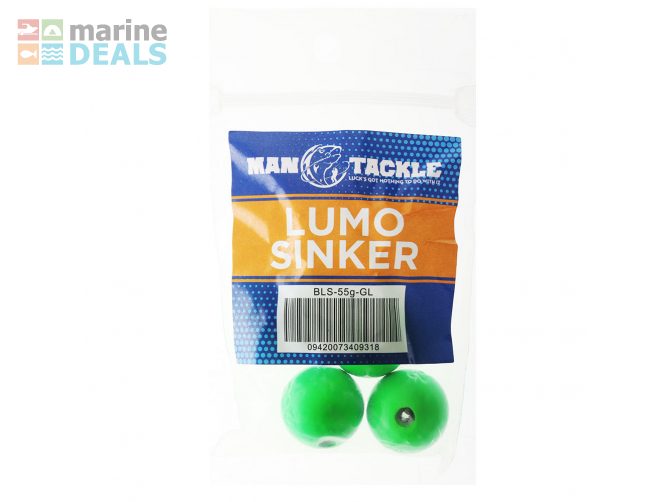 ManTackle Ball Sinkers Green Lumo 2oz Qty 4 Carousel 2
