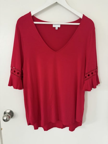 Witchery cotton top lovely raspberry colour szXL Carousel 1