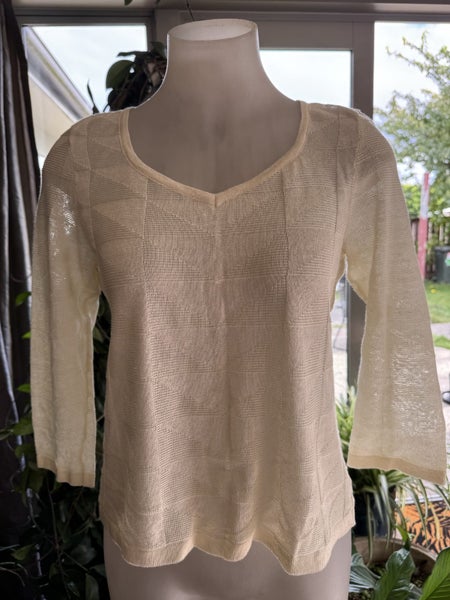 OPTIMUM MADE IN NZ BEAUTIFUL LEMON KNIT TOP PURE WOOL/COTTON SIZE12 Carousel 1