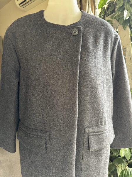 WESC EMMANUELLE BLACK WOOL COAT FRONT POCKETS SIZE SMALL NEW WITH TAG Carousel 2