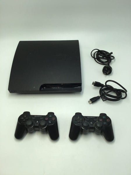 * 160GB Slim PS3 Console w/ 2 Dualshock Controllers & Cables! * Carousel 1