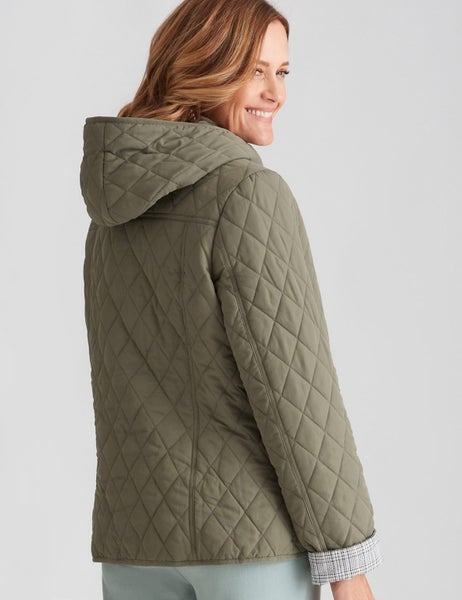 Millers Khaki Hooded Quilted Jacket ~ Sizes 20 & 22 Carousel 3