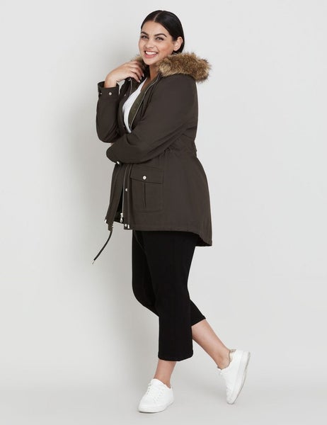 Curve Society Olive Hooded Anorak Jacket ~ Size 18-20 Carousel 2