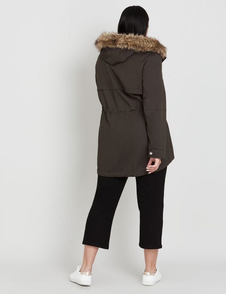 Curve Society Olive Hooded Anorak Jacket ~ Size 18-20 Carousel 4