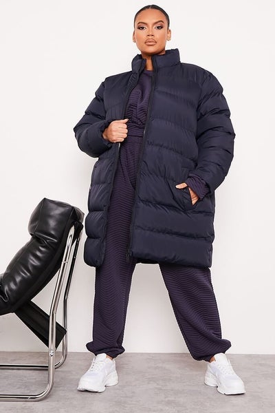 Plus Size Navy Longline Puffer Coat ~ Size 22-24 Carousel 1