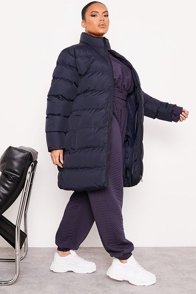 Plus Size Navy Longline Puffer Coat ~ Size 22-24 Carousel 2