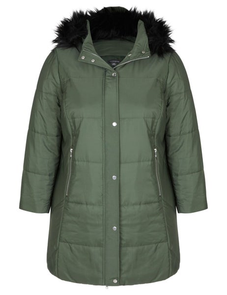 Autograph Olive Longline Padded Jacket ~ Size 20-22 Carousel 2