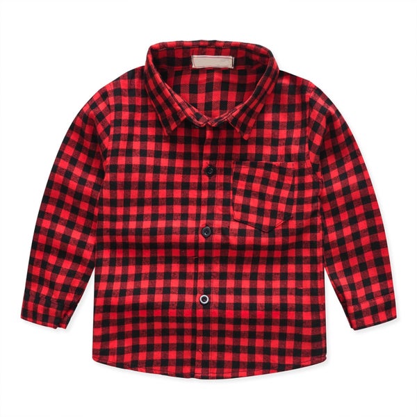 Kids Boys Girls Plaid Shirt Clearance Sales Toddler Shirt Jacket Plaid Long S Carousel 1