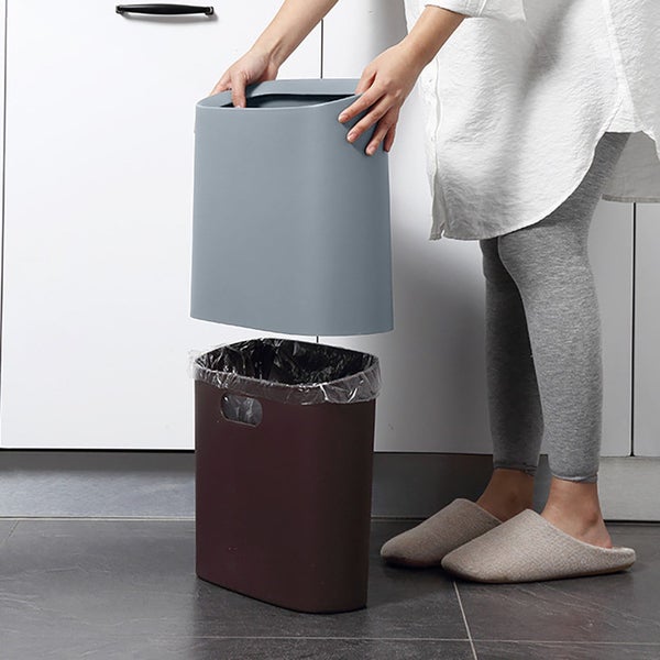 Slim Plastic Trash Can Recycle Trash Can Bin Slim Garbage Bin, Plastic Narrow Carousel 2