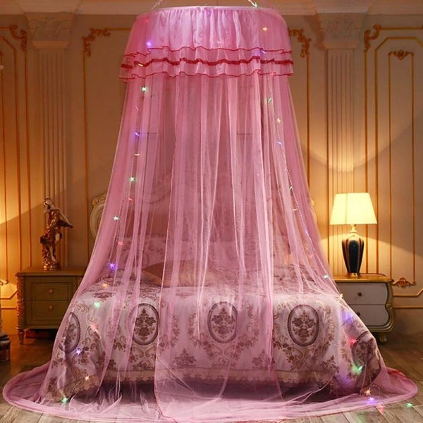 Princess Bed Canopy Netting Mosquito Net Round Lace Dome for Twin Full and Qu Carousel 1