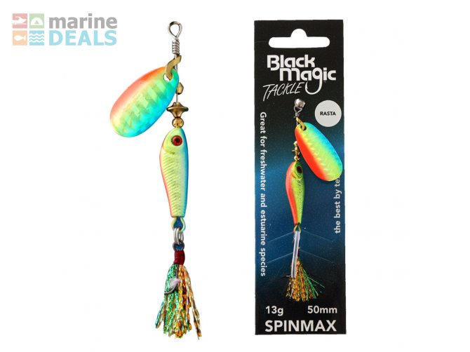 Black Magic Spinmax Spinner Lure 13g 50mm Rasta Carousel 1