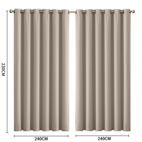 Sello 2X Blockout Curtains Panels 3 Layers Beige 240 230Cm Carousel 2