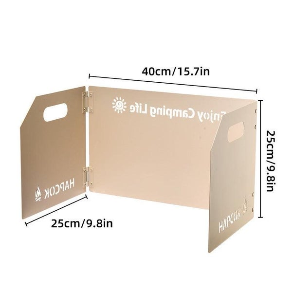 Outdoor Camping Tri Fold Board Portable Folding Windproof Windshield Protector W Carousel 2