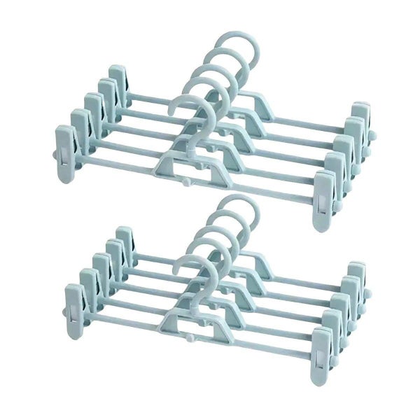 Seamless Household Retractable Pants Rack Buckle Clothes Clip Inner Hanger Blue Carousel 8