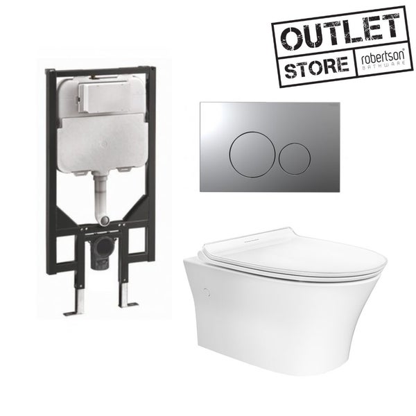 END OF LINE: SIGNATURE WALL HUNG PAN WITH PARISI INWALL CISTERN & PP PACKAGE Carousel 1