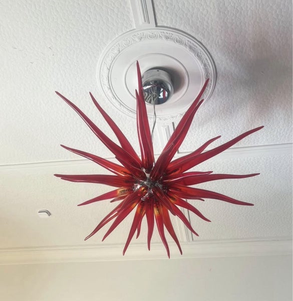 Murano Glass Sputnik Chandelier 1.5m Ruby Red Hand Blown