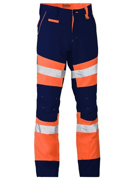 Bisley, Taped Biomotion Contrast Hi Vis Pant - Orange/Navy - 97 Carousel 1