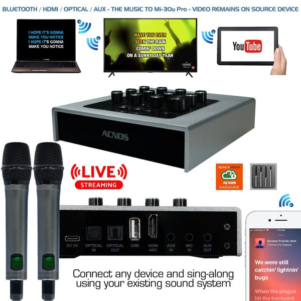 ACNOS Mi-30u Pro Karaoke Mixer | USB Soundcard | Wireless Microphones Carousel 2