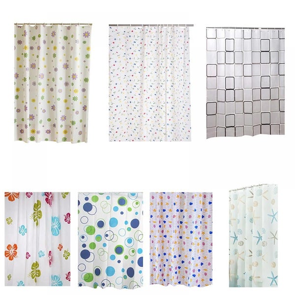 White Shower Curtain, Bath Shower Curtains Liner for Bathroom, Waterproof Sho Carousel 4